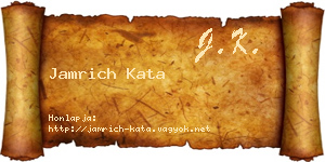Jamrich Kata névjegykártya